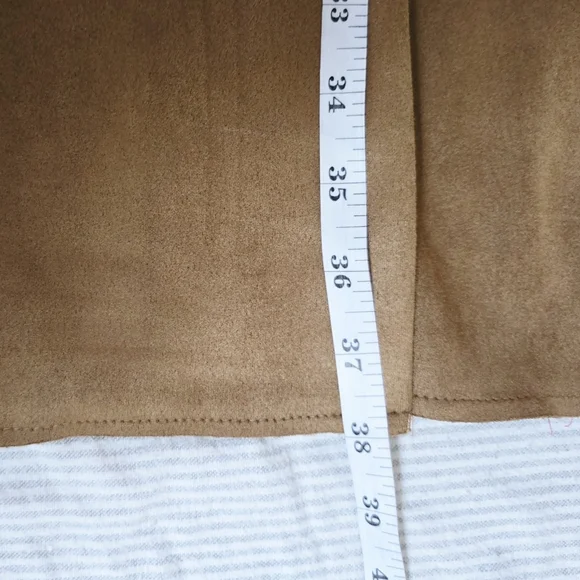 Ambiance Women's Tan Ultra Suede Single Button Trench Coat Size S - Picture 10 of 12